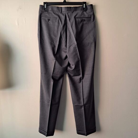Joseph Abboud Gray 100% Wool Straight Leg Cuffed Dress Pant - Size 36R - Picture 5 of 16